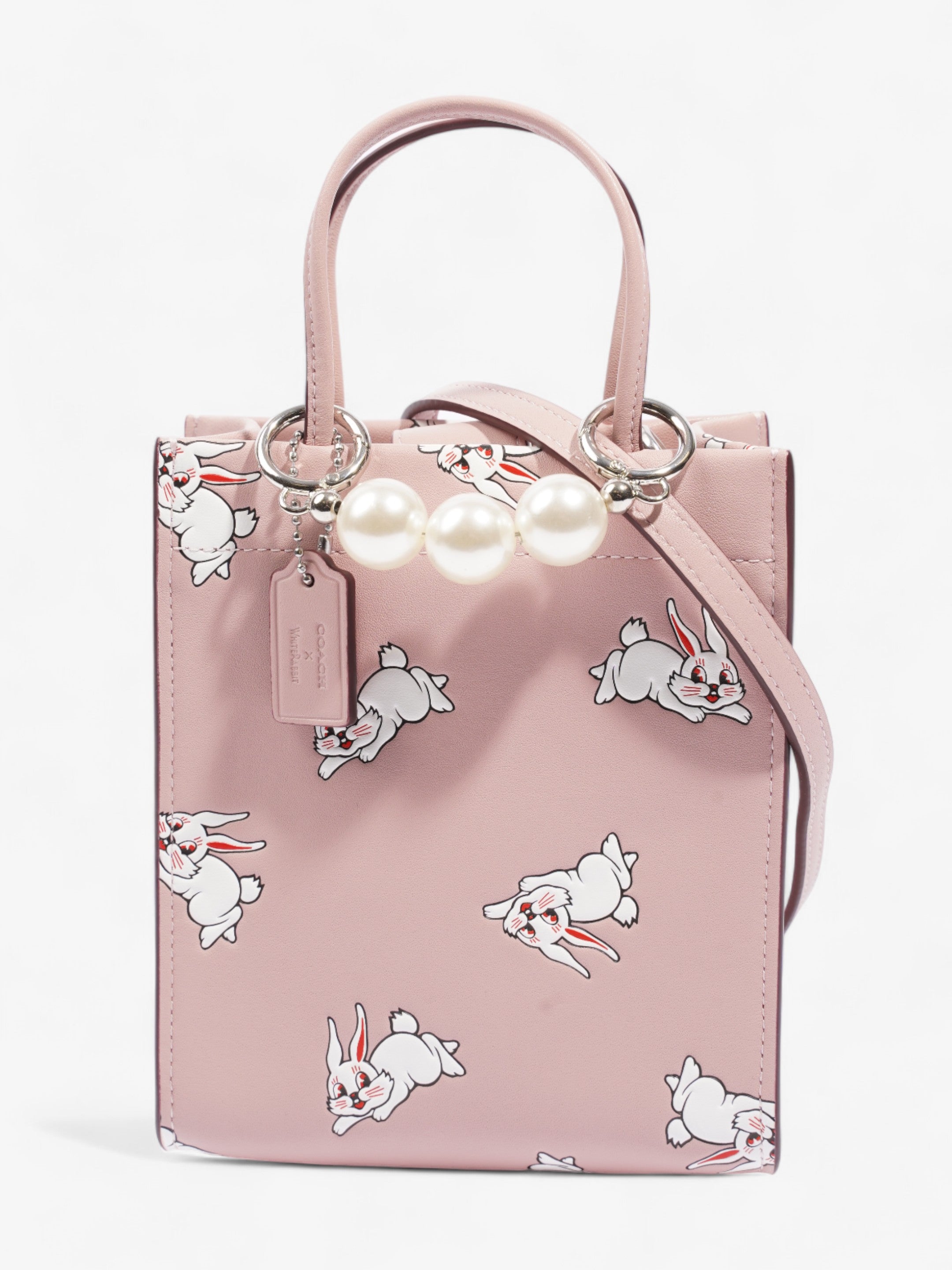 Coach Coach X White Rabbit Carry Tote Pink / White Leather Mini
