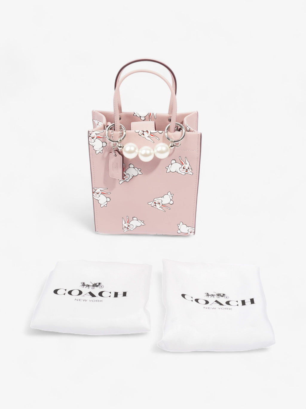 Coach Coach X White Rabbit Carry Tote Pink / White Leather Mini