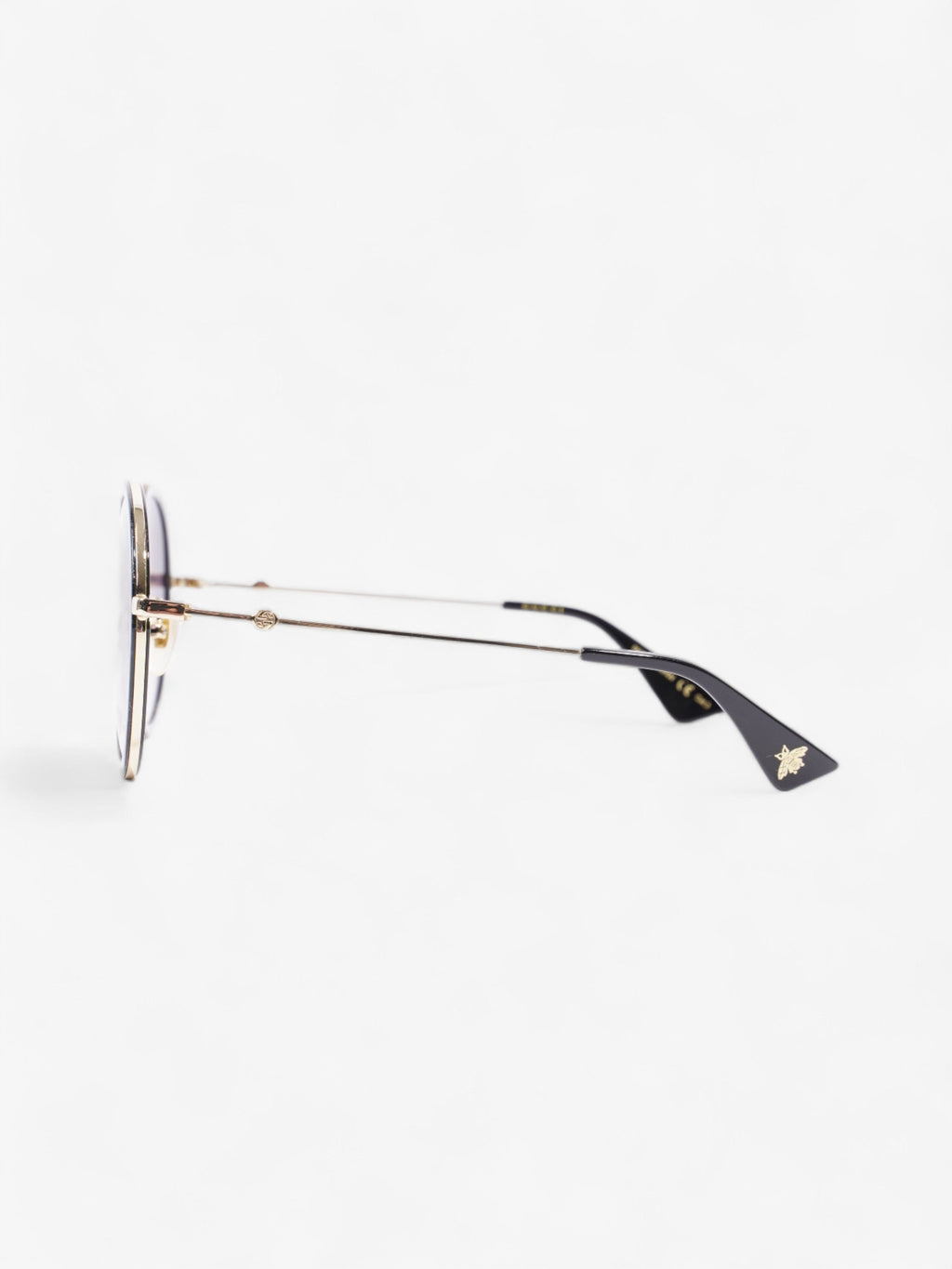 Gucci Round Sunglasses Black Acetate 140mm