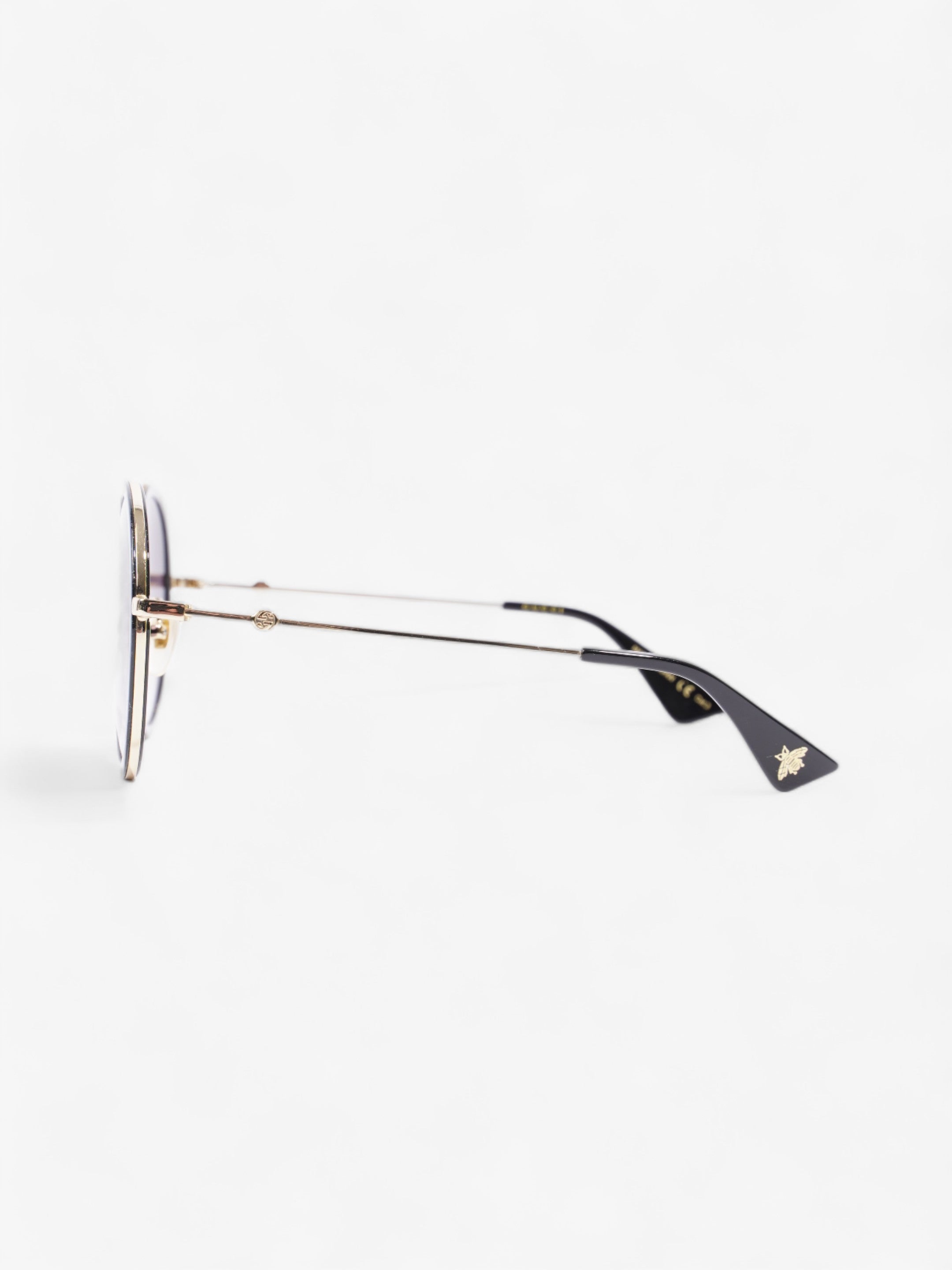 Gucci Round Sunglasses Black Acetate 140mm