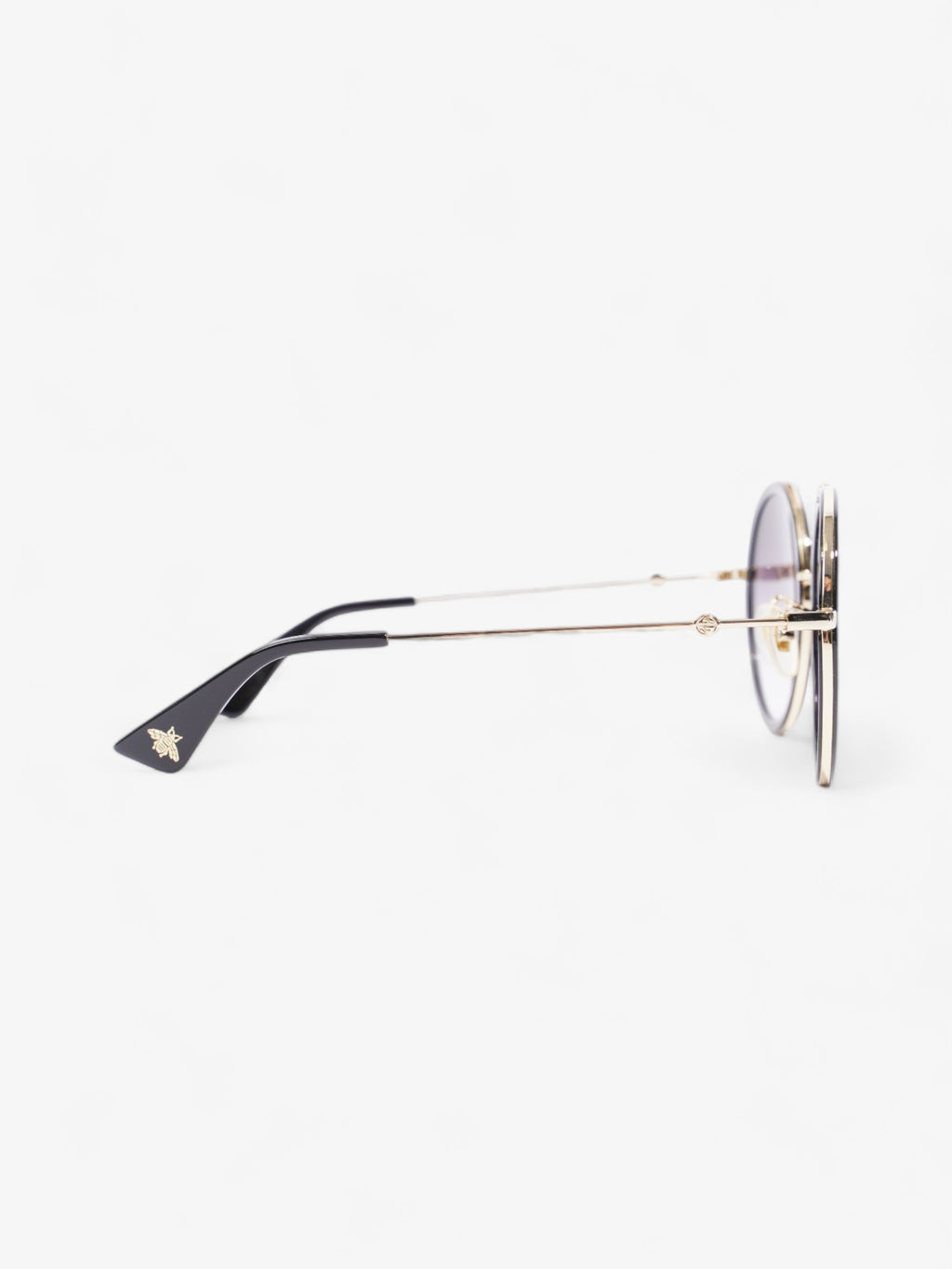 Gucci Round Sunglasses Black Acetate 140mm