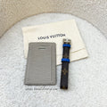 LV Luggage Tag in Beige / Grey / Blue Epi Leather and Monogram Canvas