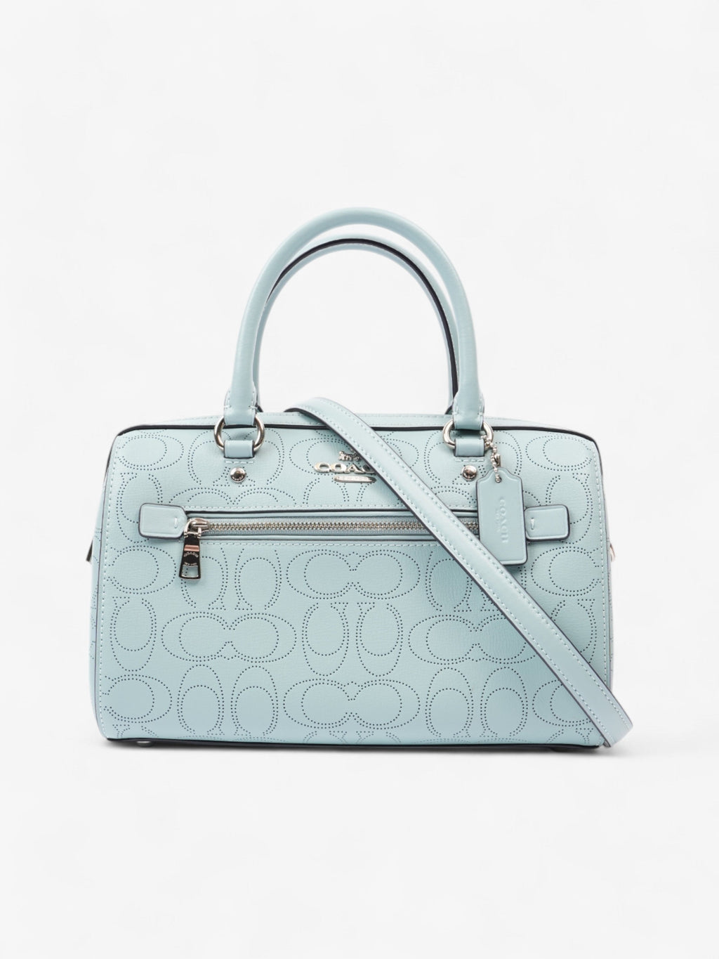 Coach Rowan Satchel Light Blue Leather