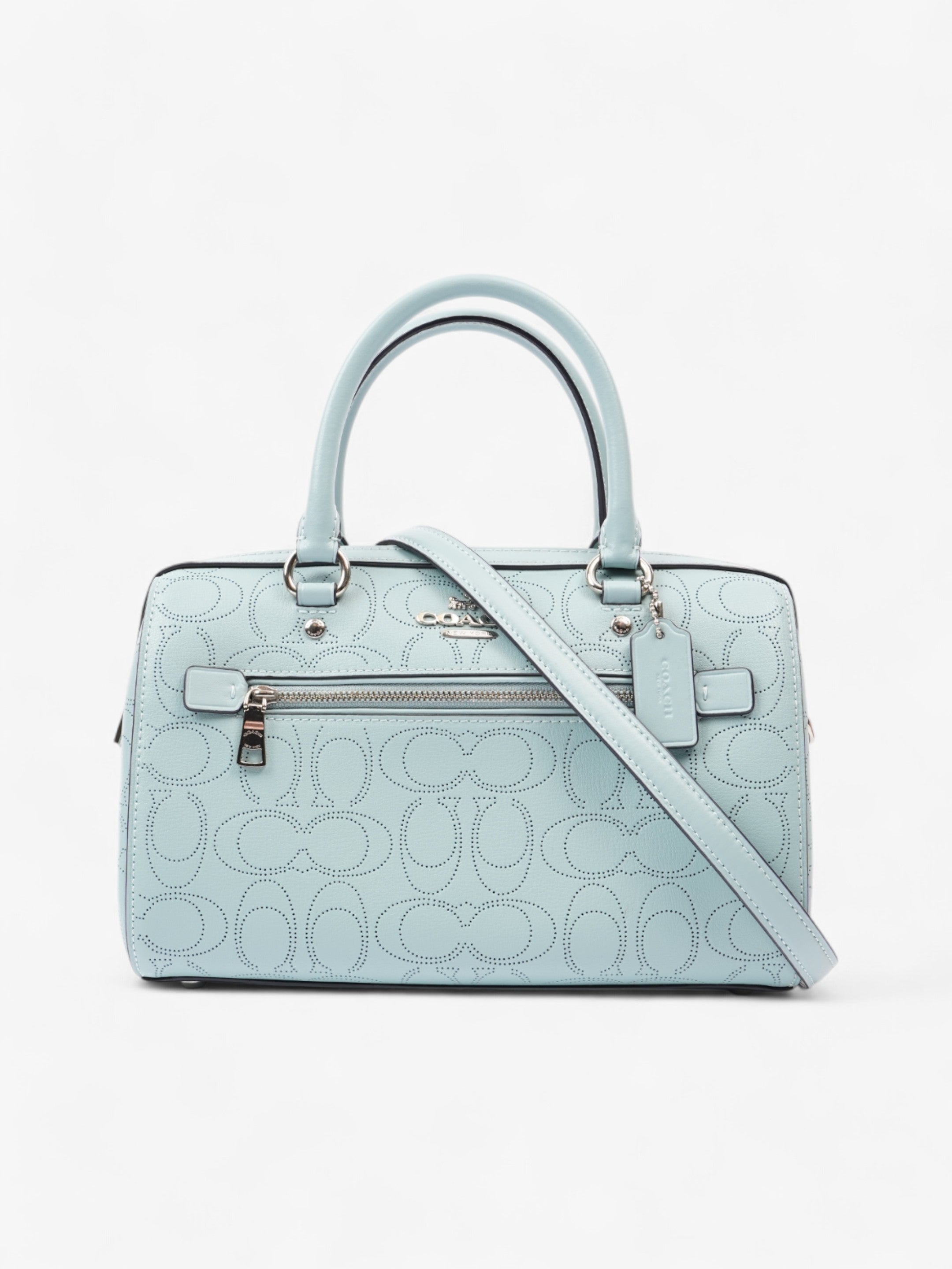 Coach Rowan Satchel Light Blue Leather