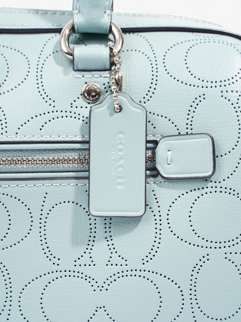 Coach Rowan Satchel Light Blue Leather