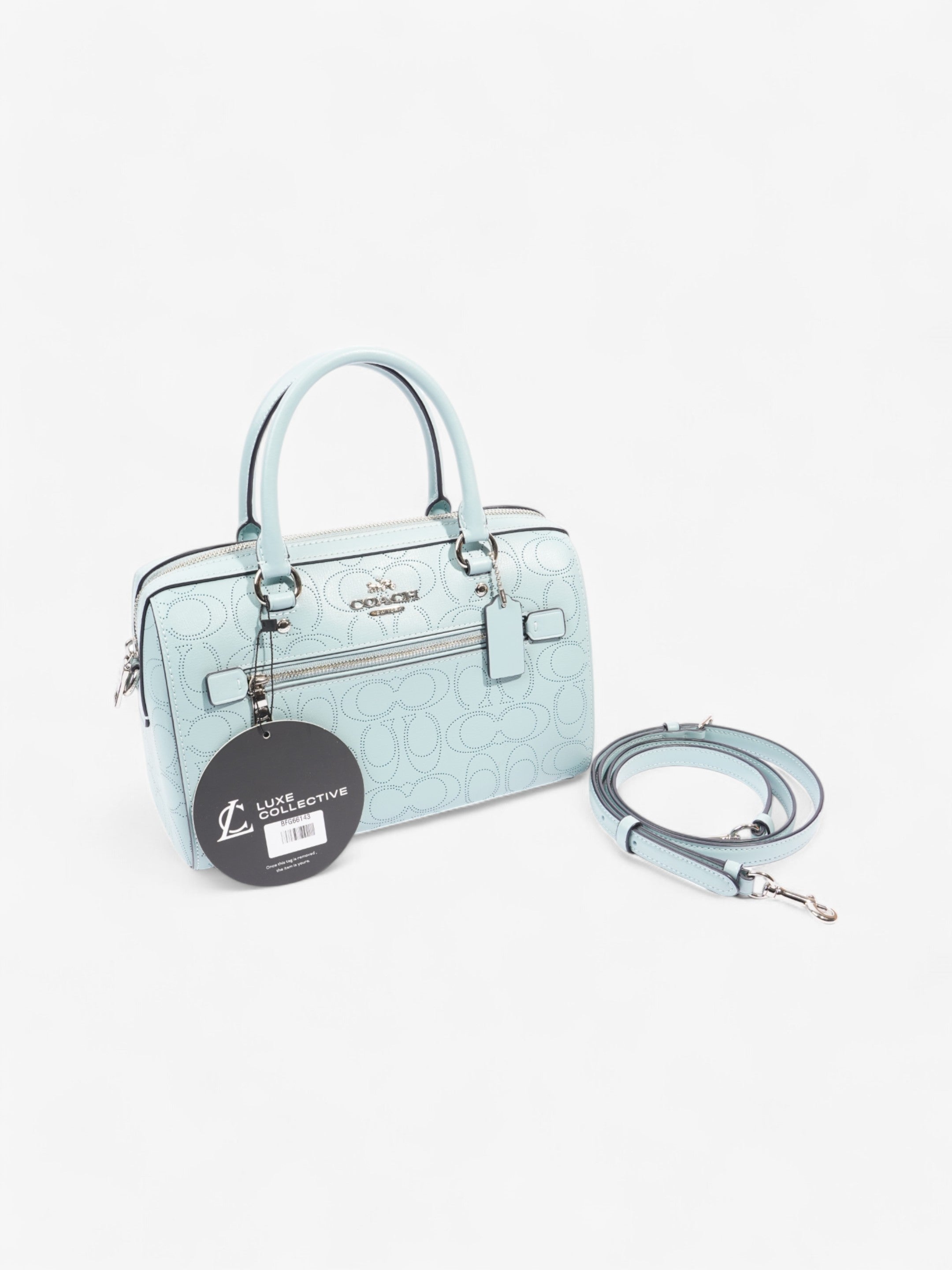Coach Rowan Satchel Light Blue Leather