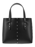 LEATHER AND STUDDED TOTE BAG