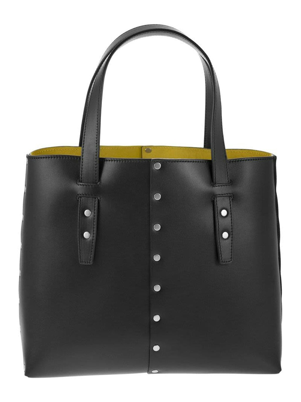 LEATHER AND STUDDED TOTE BAG