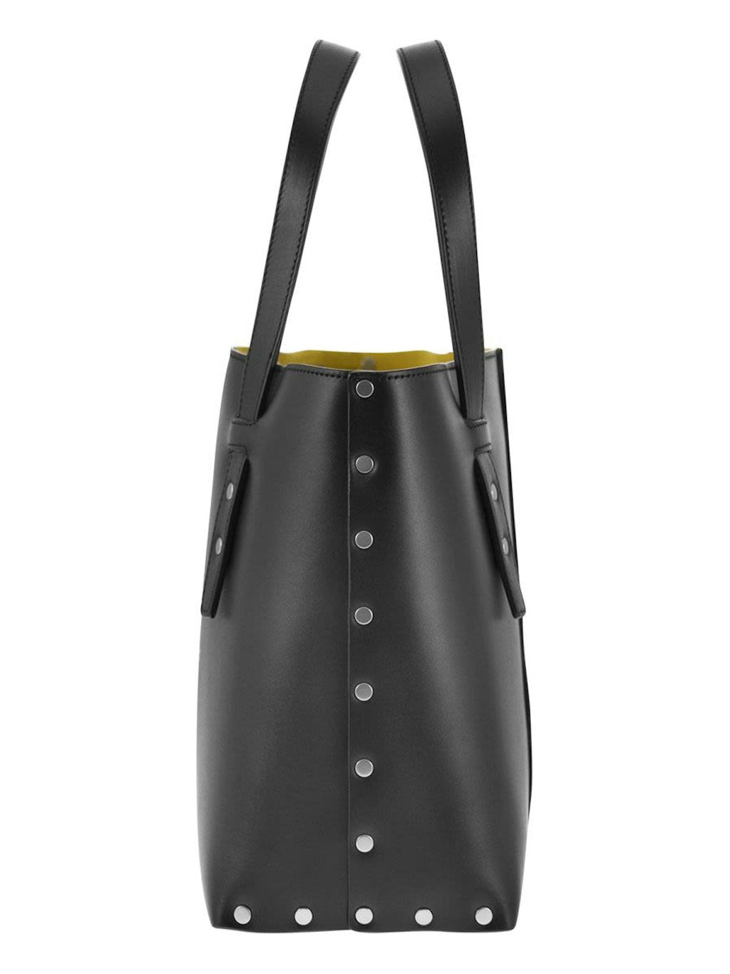 LEATHER AND STUDDED TOTE BAG