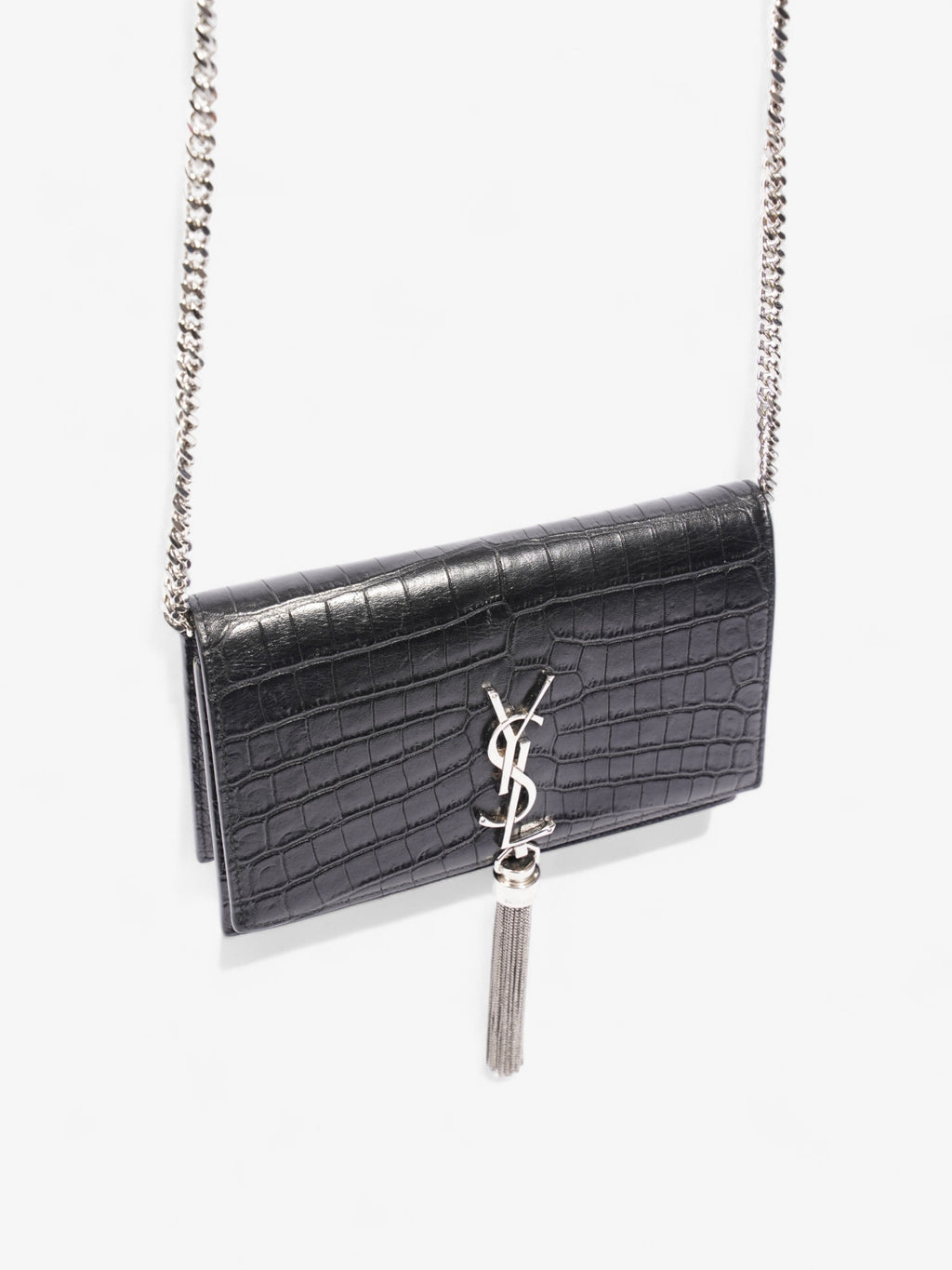 Saint Laurent Kate Tassel Bag Black Calfskin Leather Small