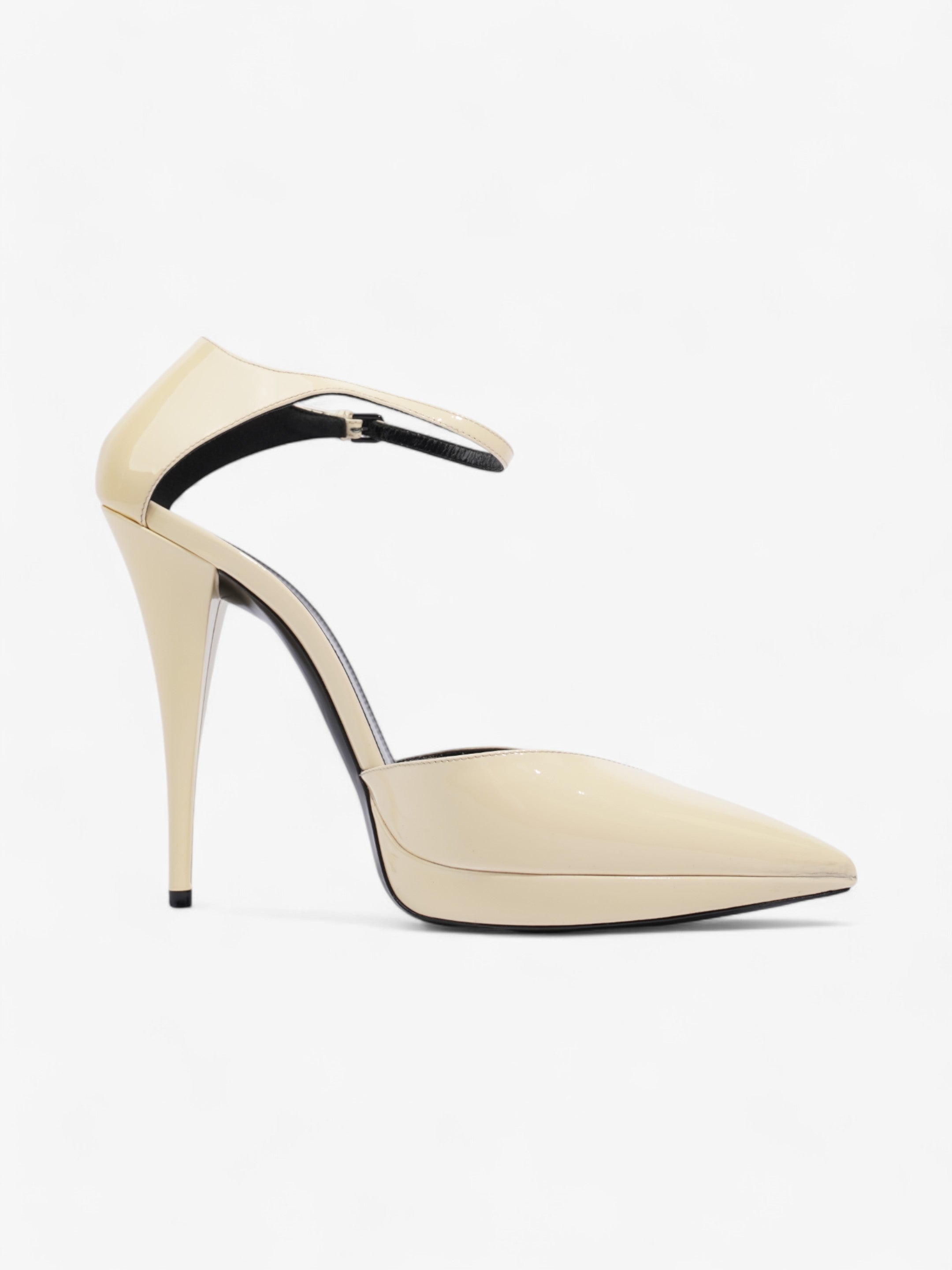 Saint Laurent Zizi 110mm Ecru Patent Leather EU 40 UK 7