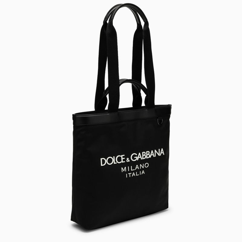 Dolce&Gabbana Black Nylon Shopping Bag With Logo Men