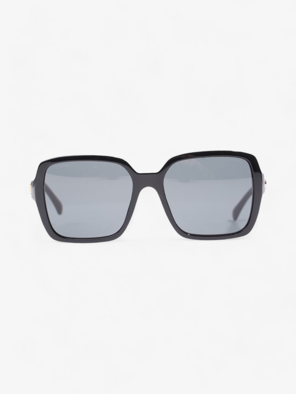 Chanel Square Framed Sunglasses Black / Gold Acetate 140mm