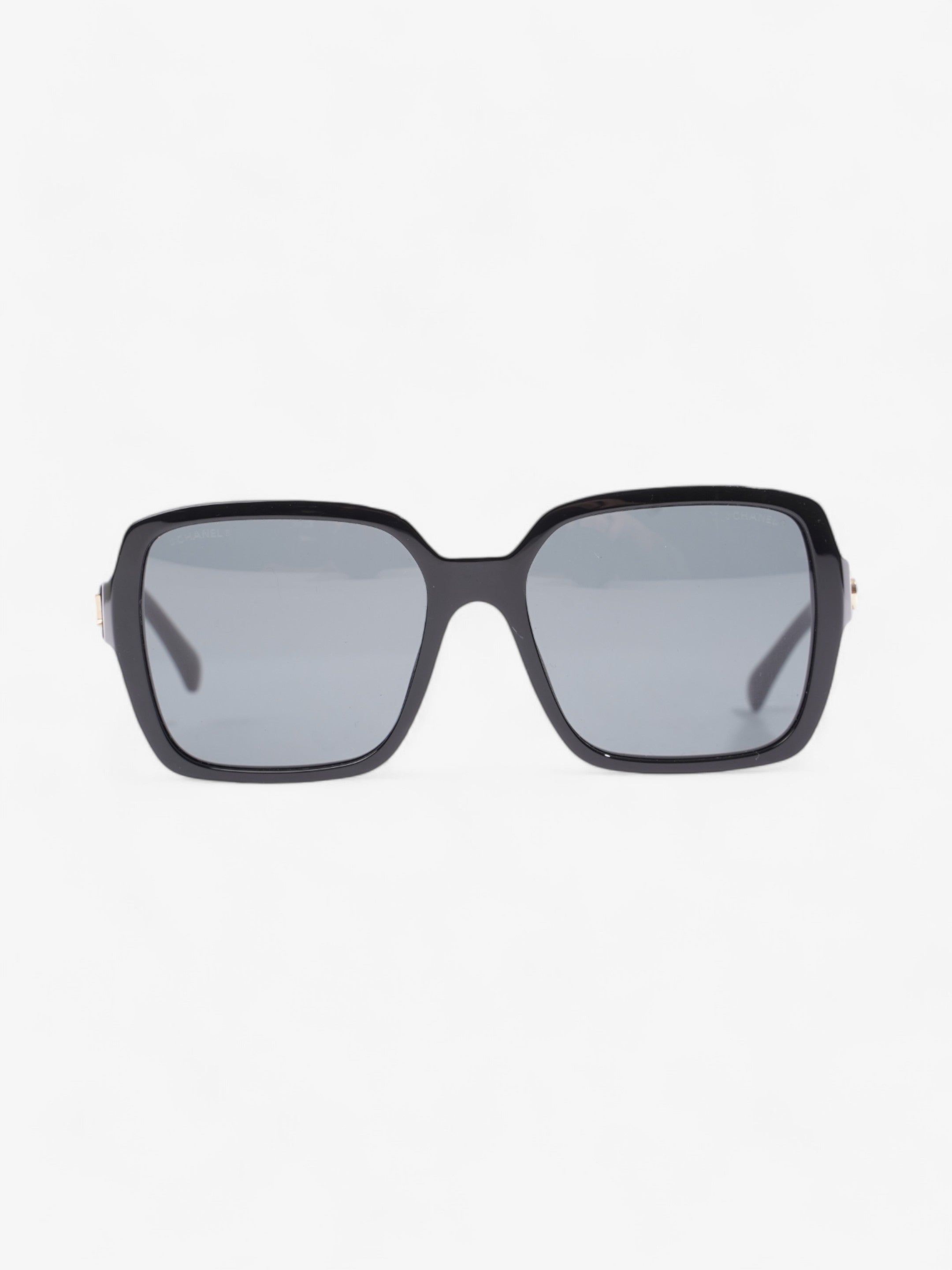 Chanel Square Framed Sunglasses Black / Gold Acetate 140mm