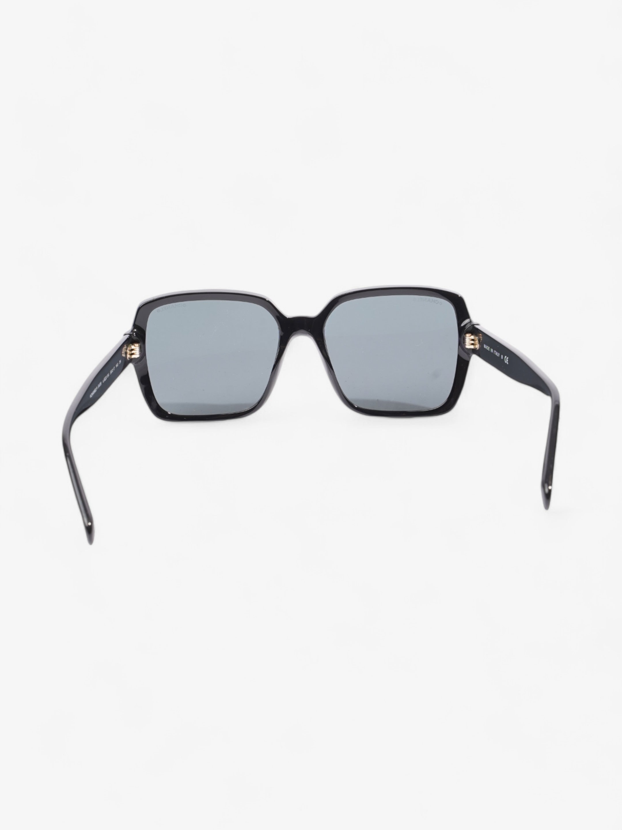 Chanel Square Framed Sunglasses Black / Gold Acetate 140mm
