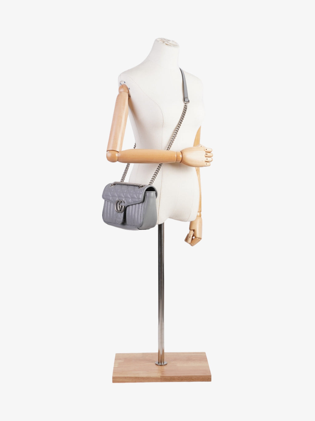 Gucci GG Marmont Grey Leather Small