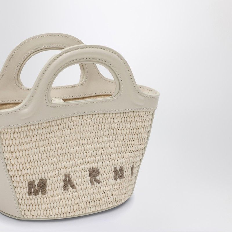 MICRO TROPICALIA WHITE LEATHER AND RAFIA