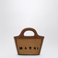 Marni Micro Tropicalia Brown Leather And Rafia Women