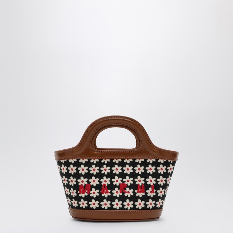Marni Black Micro Tropicalia Bag With Daisy Print Women
