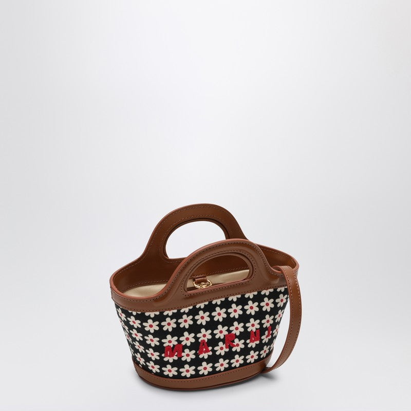 Marni Black Micro Tropicalia Bag With Daisy Print Women