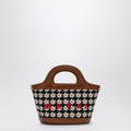BLACK MICRO TROPICALIA BAG WITH DAISY PRINT