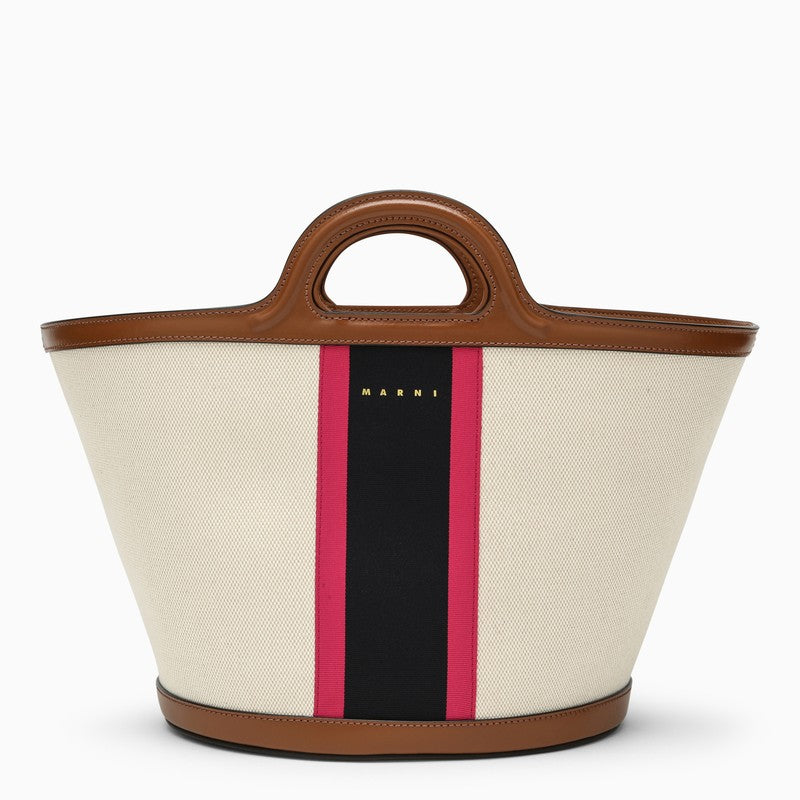 Marni Tropicalia Small Canvas Bag Beige/Blue/Fuchsia Women