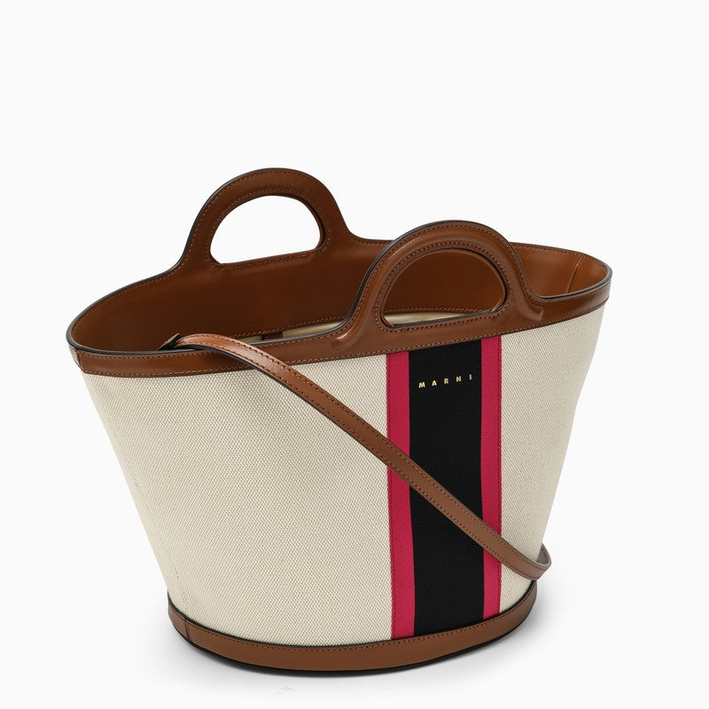 Marni Tropicalia Small Canvas Bag Beige/Blue/Fuchsia Women