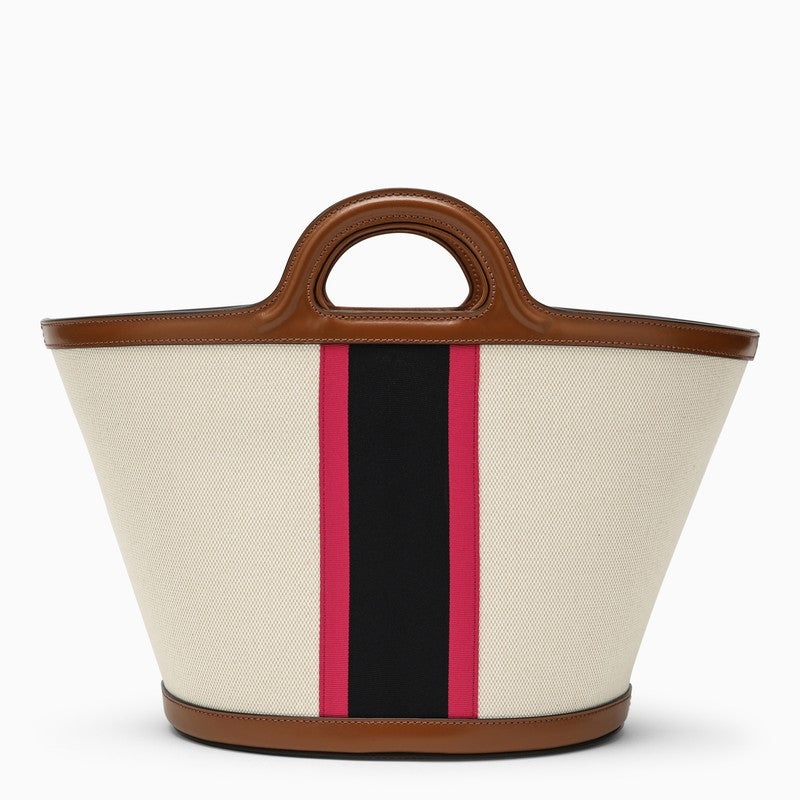 Marni Tropicalia Small Canvas Bag Beige/Blue/Fuchsia Women
