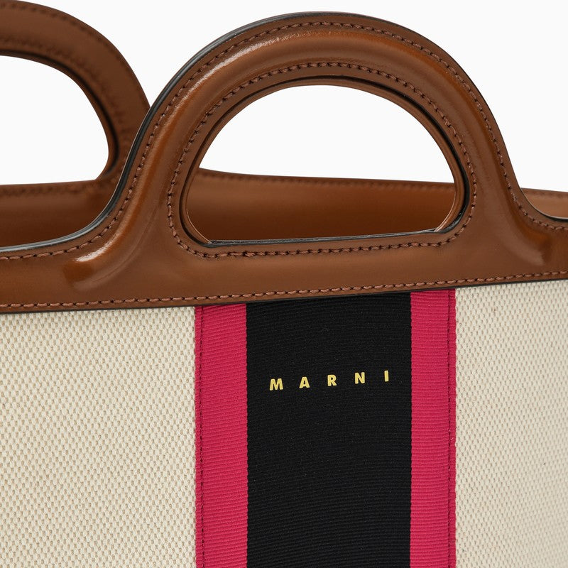 Marni Tropicalia Small Canvas Bag Beige/Blue/Fuchsia Women