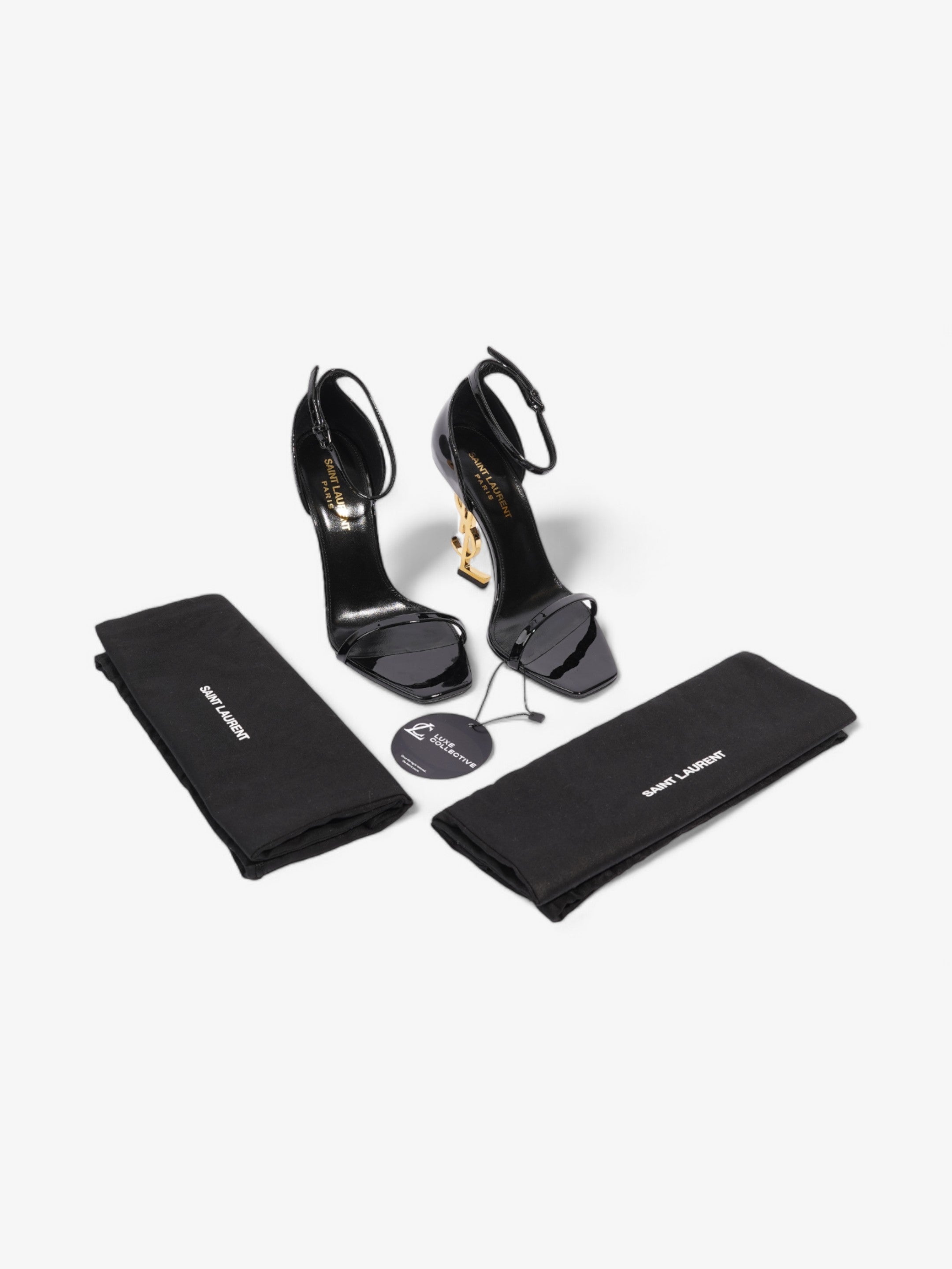 Saint Laurent Opyum Heels 110 Black Patent Leather EU 37 UK 4