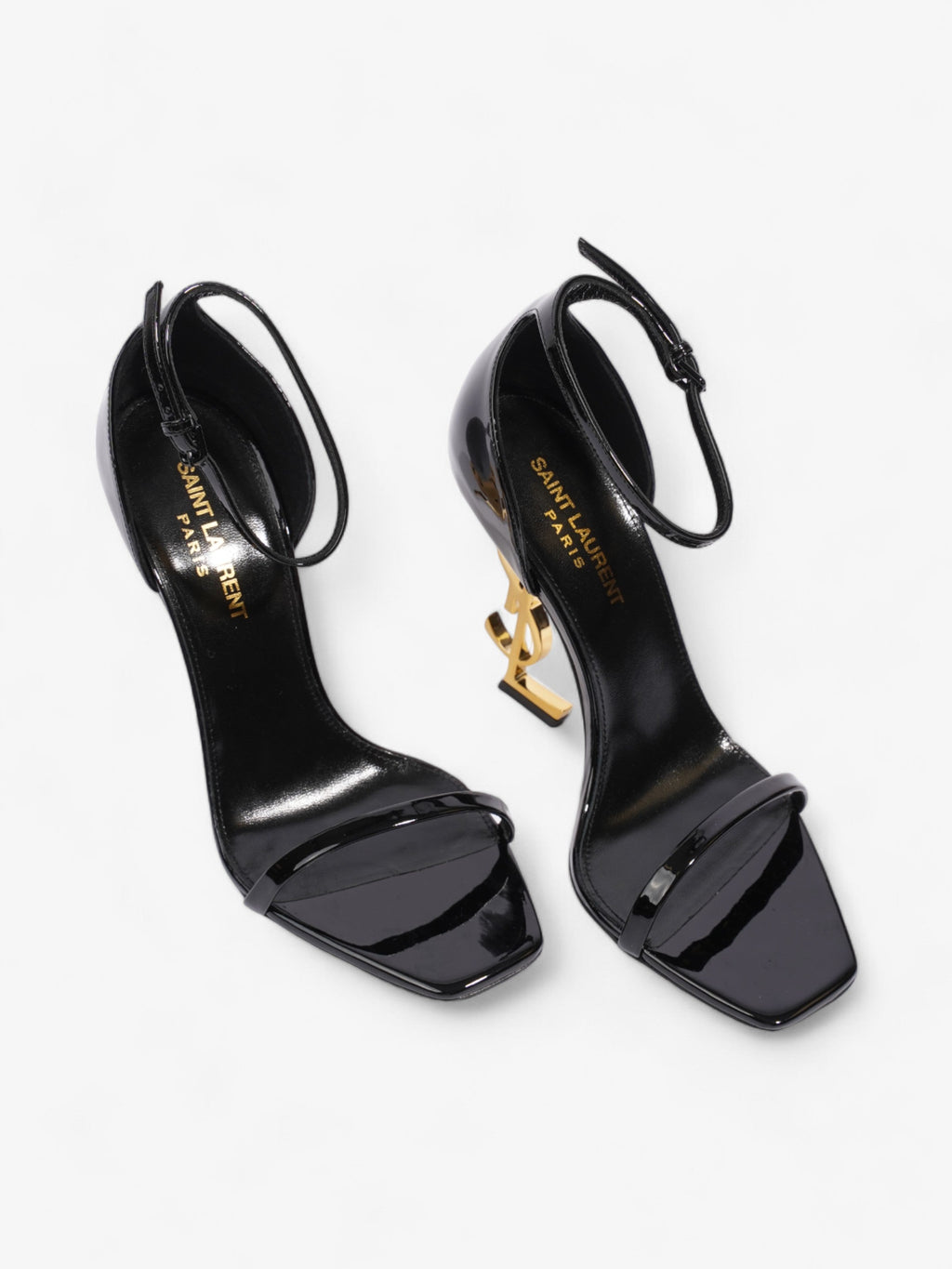 Saint Laurent Opyum Heels 110 Black Patent Leather EU 37 UK 4