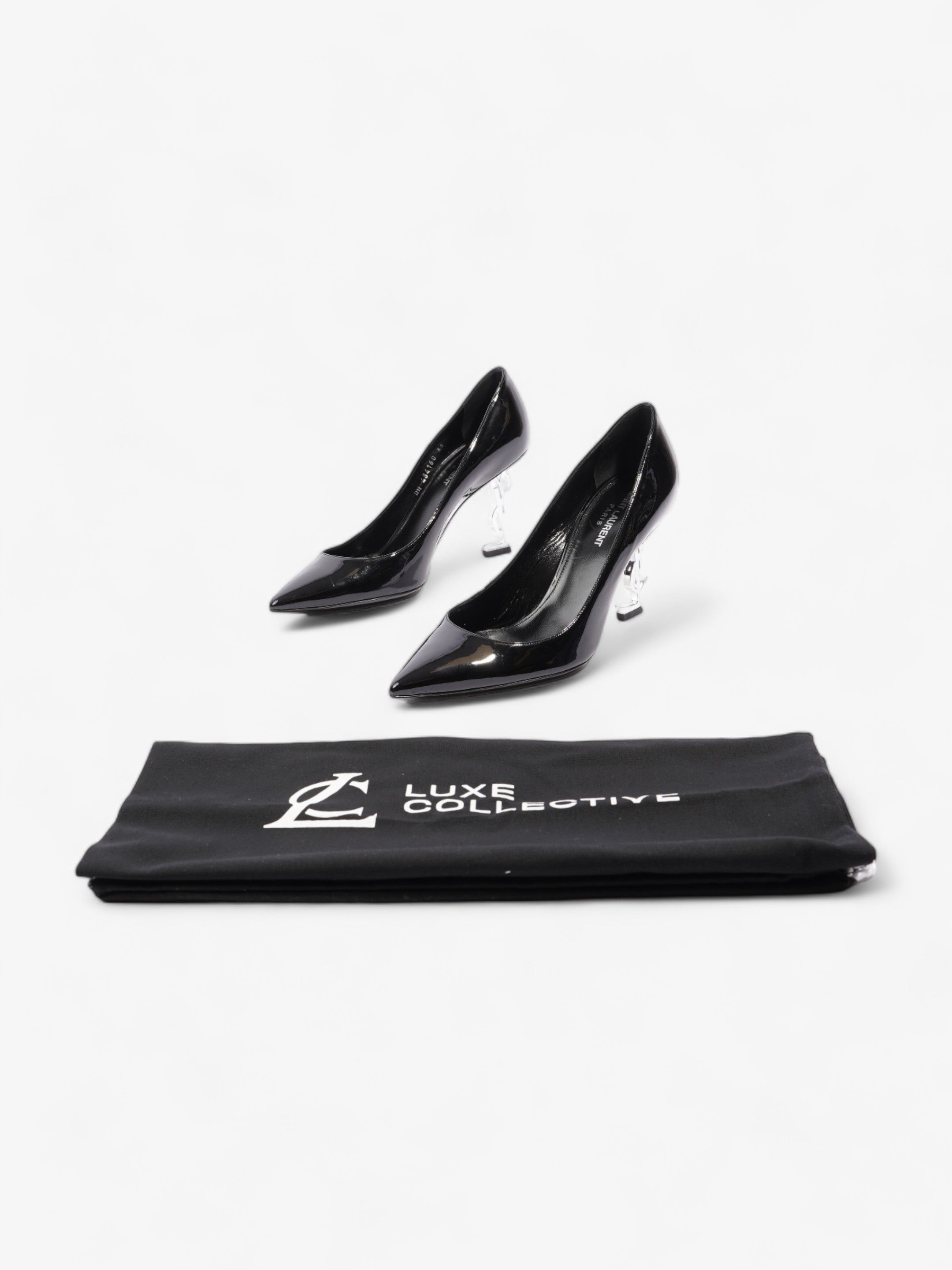 Saint Laurent Opyum Heels 85cm Black Patent Leather EU 39 UK 6