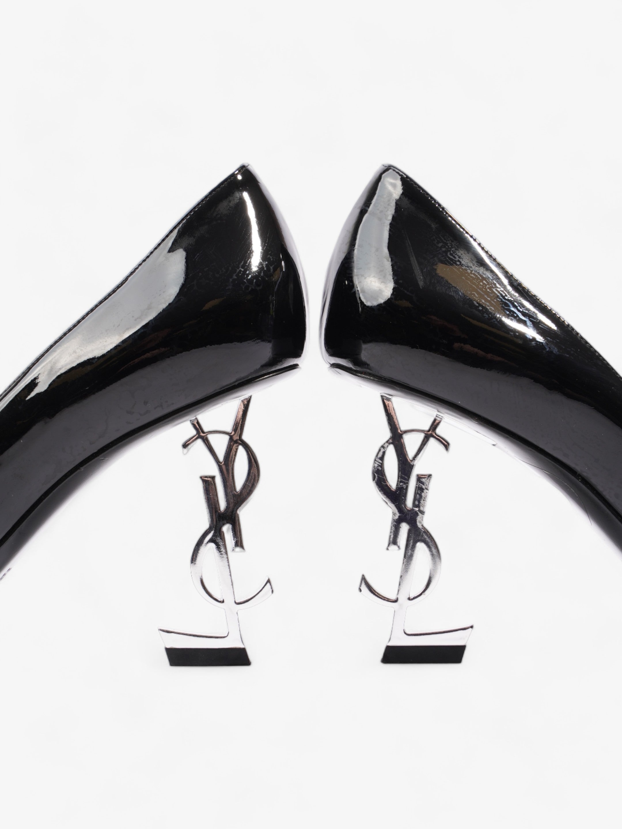 Saint Laurent Opyum Heels 85cm Black Patent Leather EU 39 UK 6