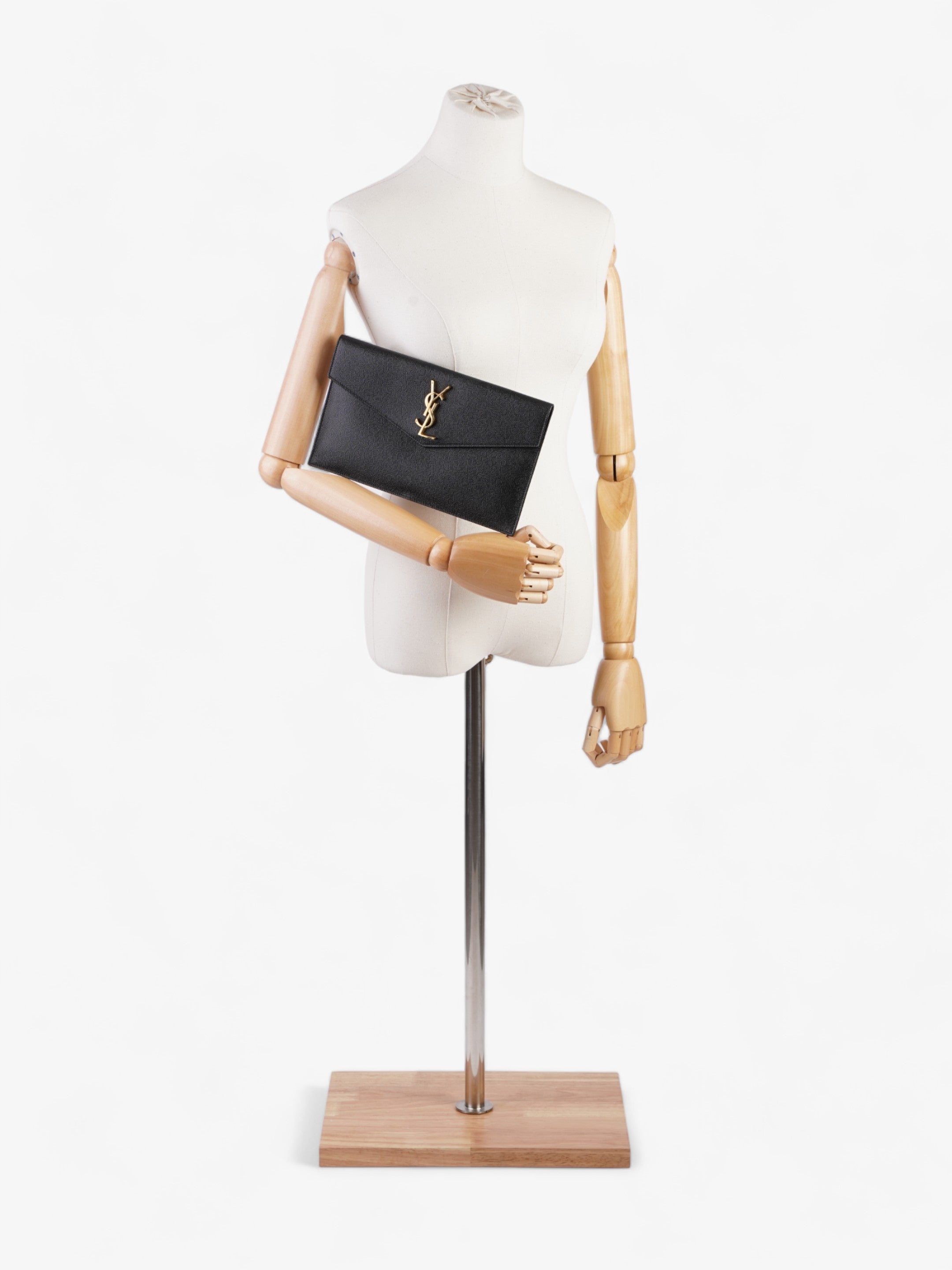 Saint Laurent Uptown Pouch Black Calfskin Leather