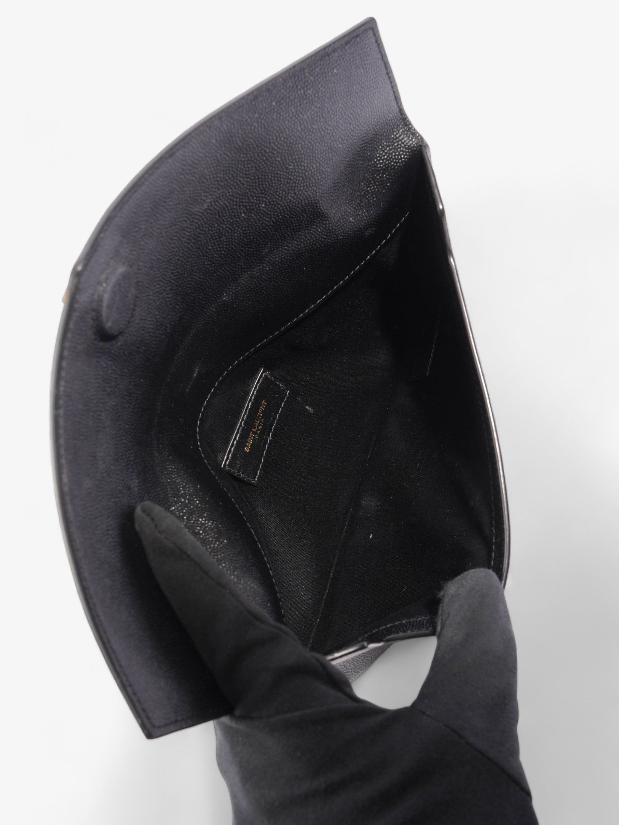 Saint Laurent Uptown Pouch Black Calfskin Leather
