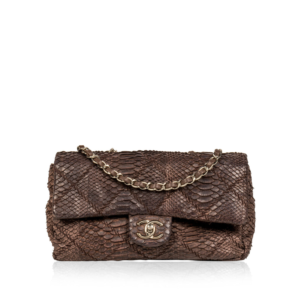 Python Flap Bag Brown