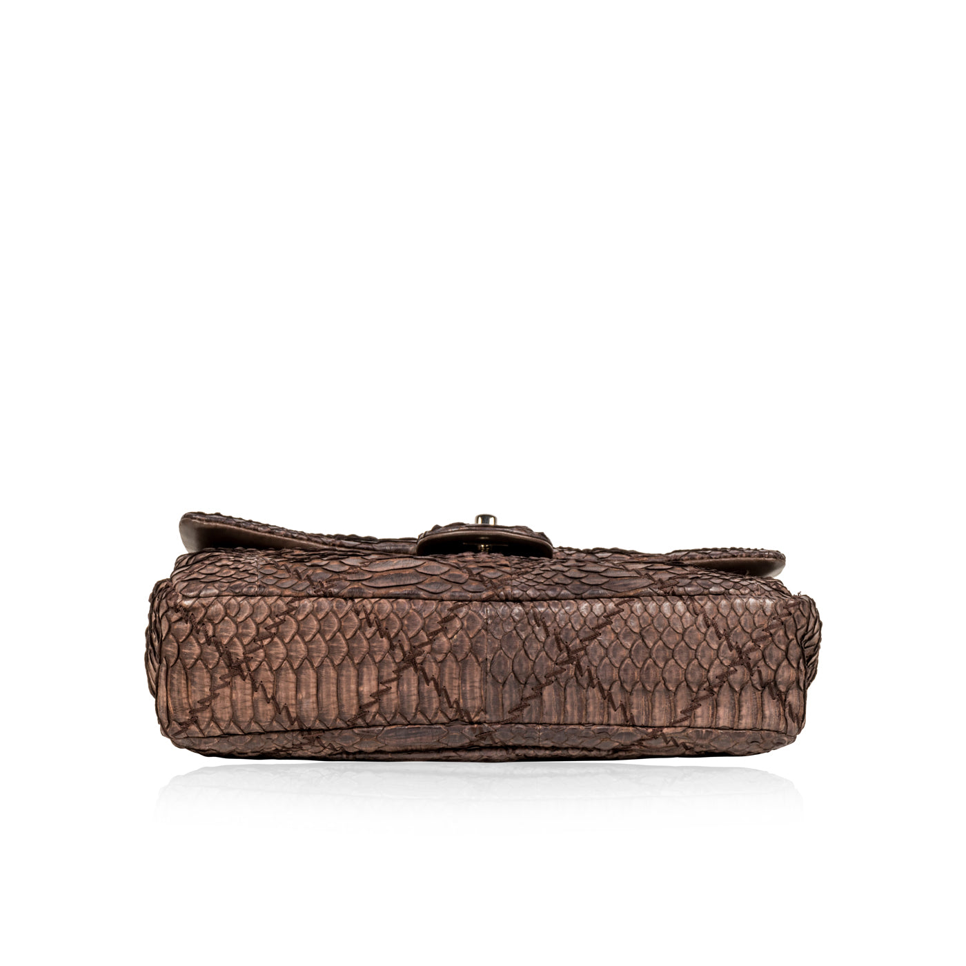 Python Flap Bag Brown