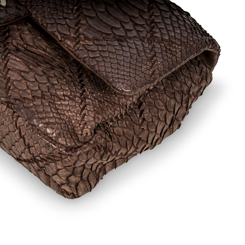 Python Flap Bag Brown