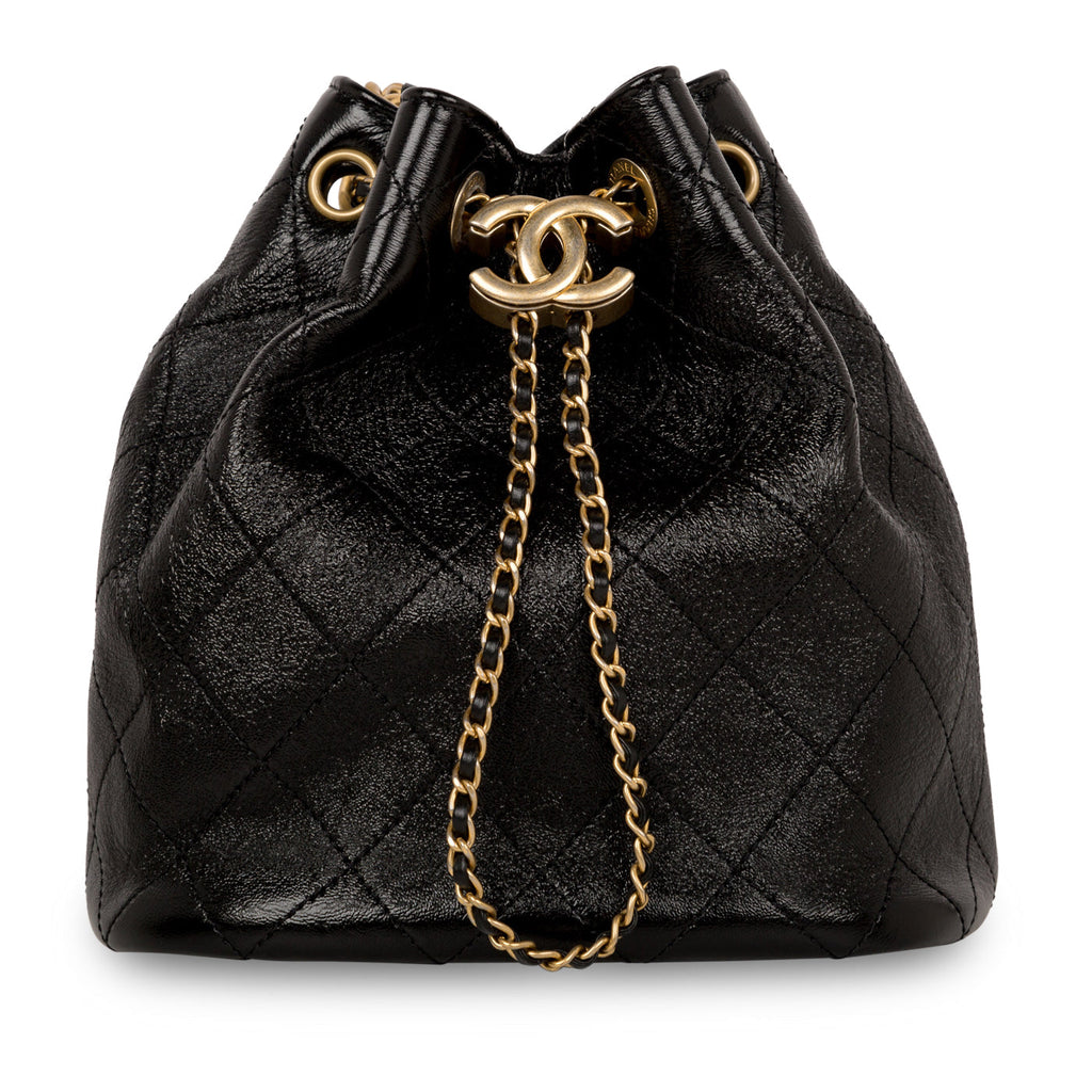 Glazed Lambskin Bucket Bag