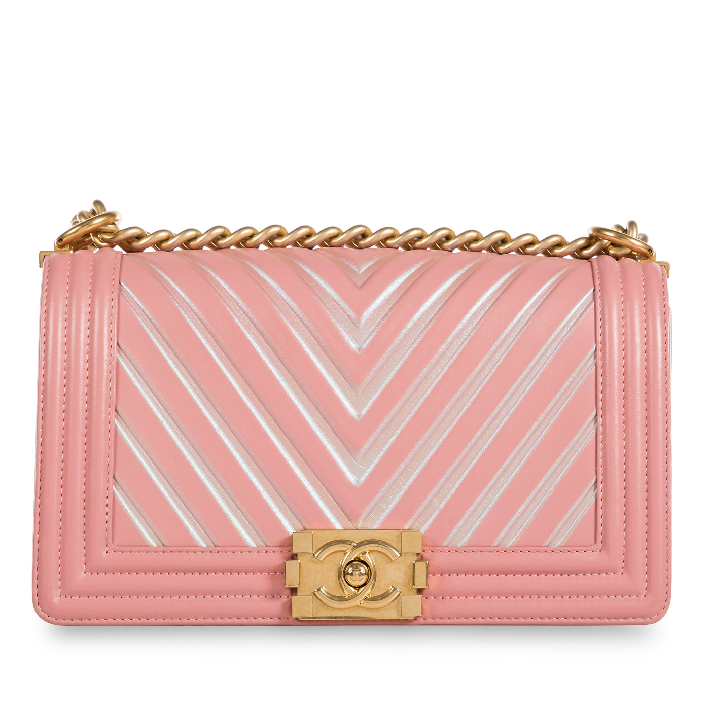 Chanel Iridescent Chevron Boy Bag - Medium