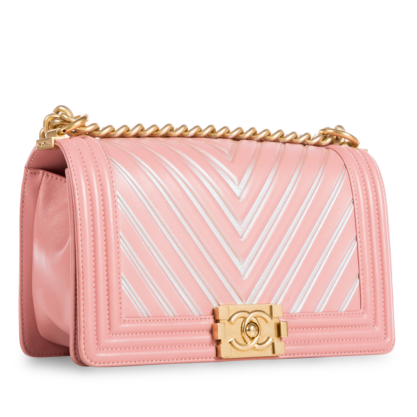 Chanel Iridescent Chevron Boy Bag - Medium