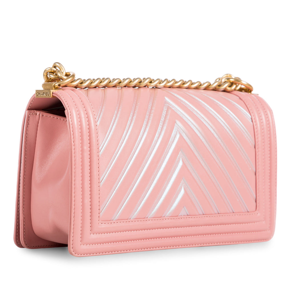Chanel Iridescent Chevron Boy Bag - Medium