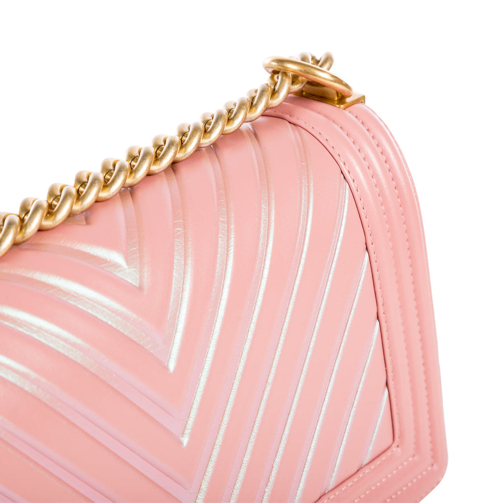 Chanel Iridescent Chevron Boy Bag - Medium