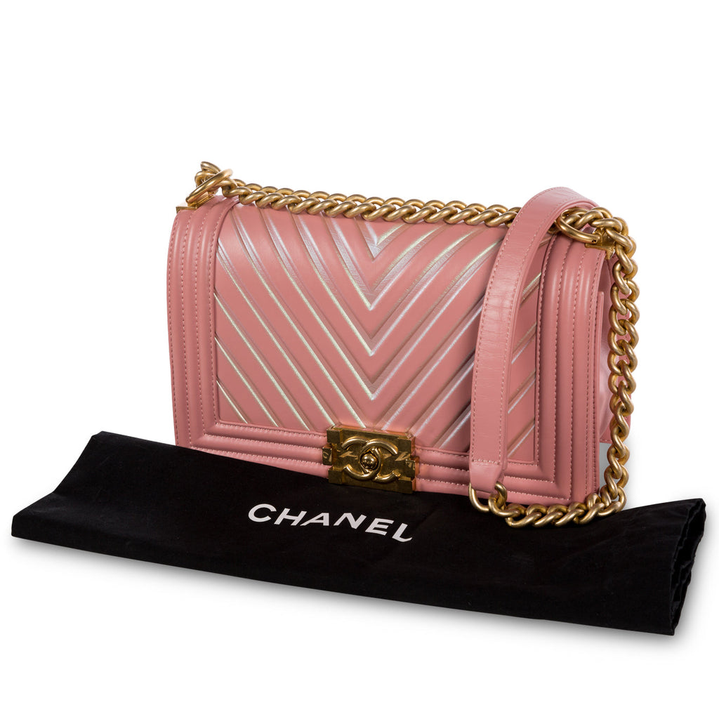 Chanel Iridescent Chevron Boy Bag - Medium