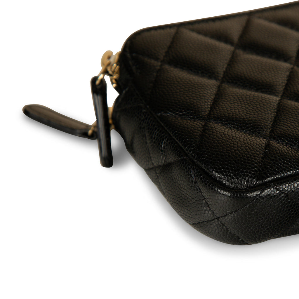 Chanel Double Zip Clutch on Chain