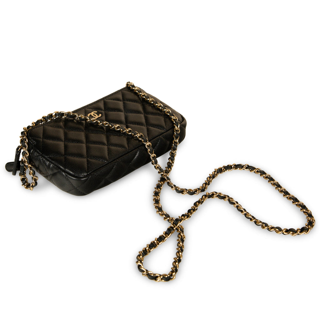 Chanel Double Zip Clutch on Chain