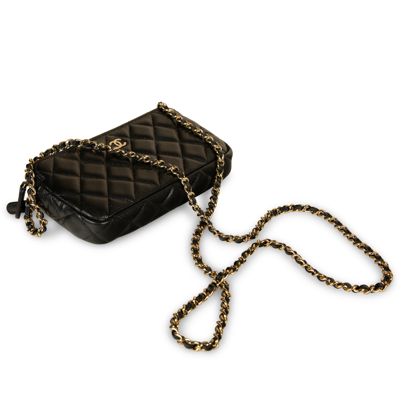 Chanel Double Zip Clutch on Chain