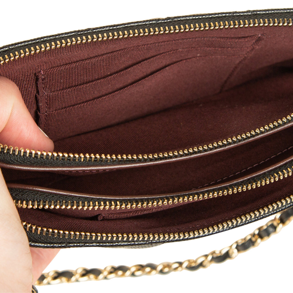 Chanel Double Zip Clutch on Chain