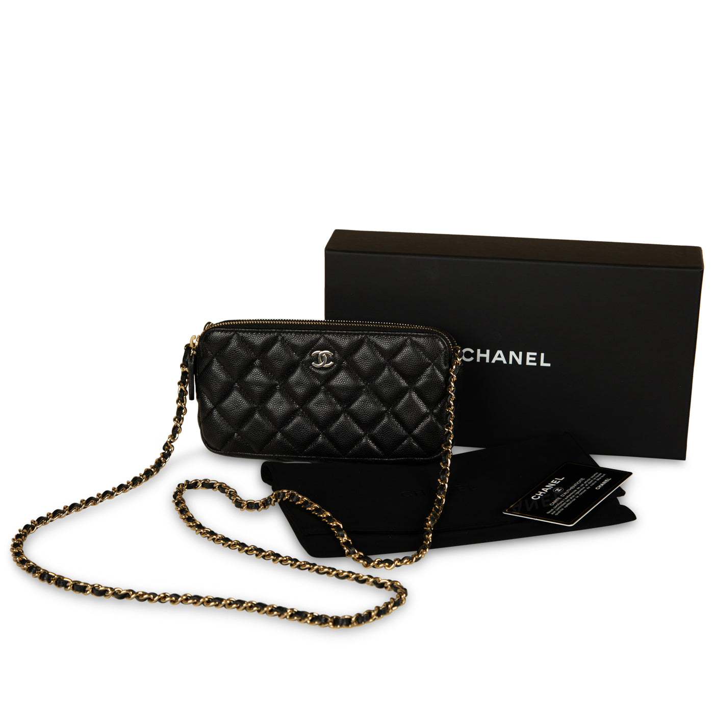 Chanel Double Zip Clutch on Chain