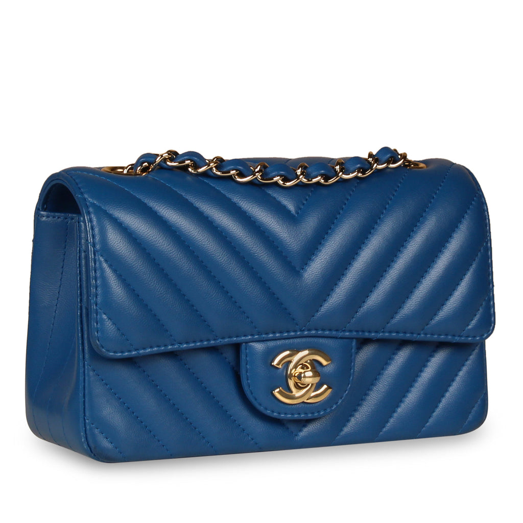 Chanel Classic Flap Bag - Mini Rectangular - Blue